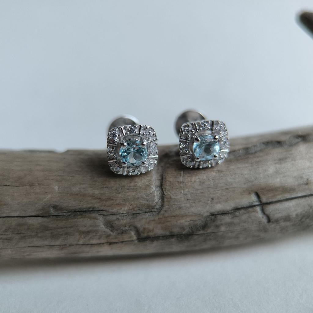 Серебряные серьги с натуральным топазом 0.89ct (2188513)