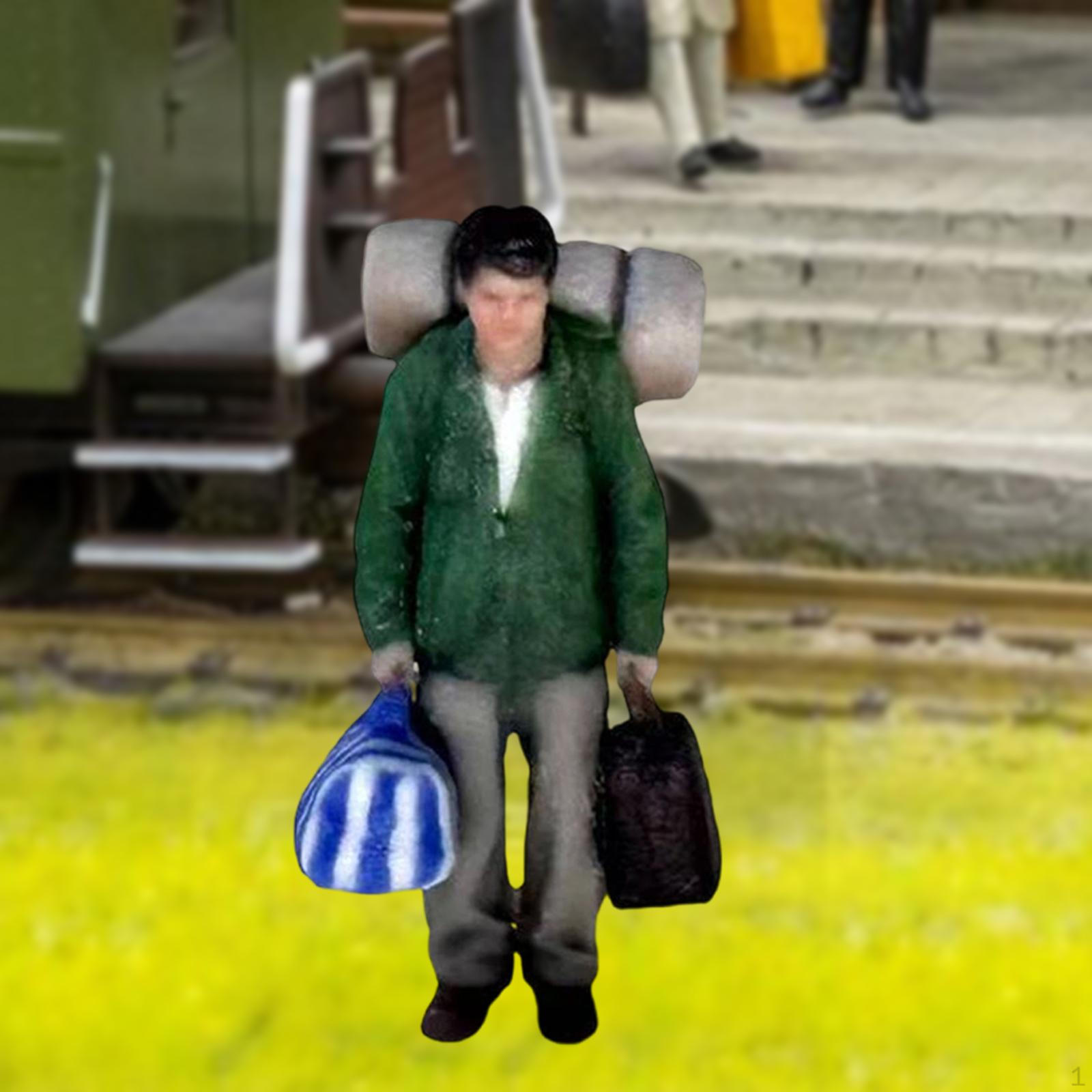 

1/64 Diorama Figure Male Character Miniature Scene Street People Model for Micro Landscape Style A
