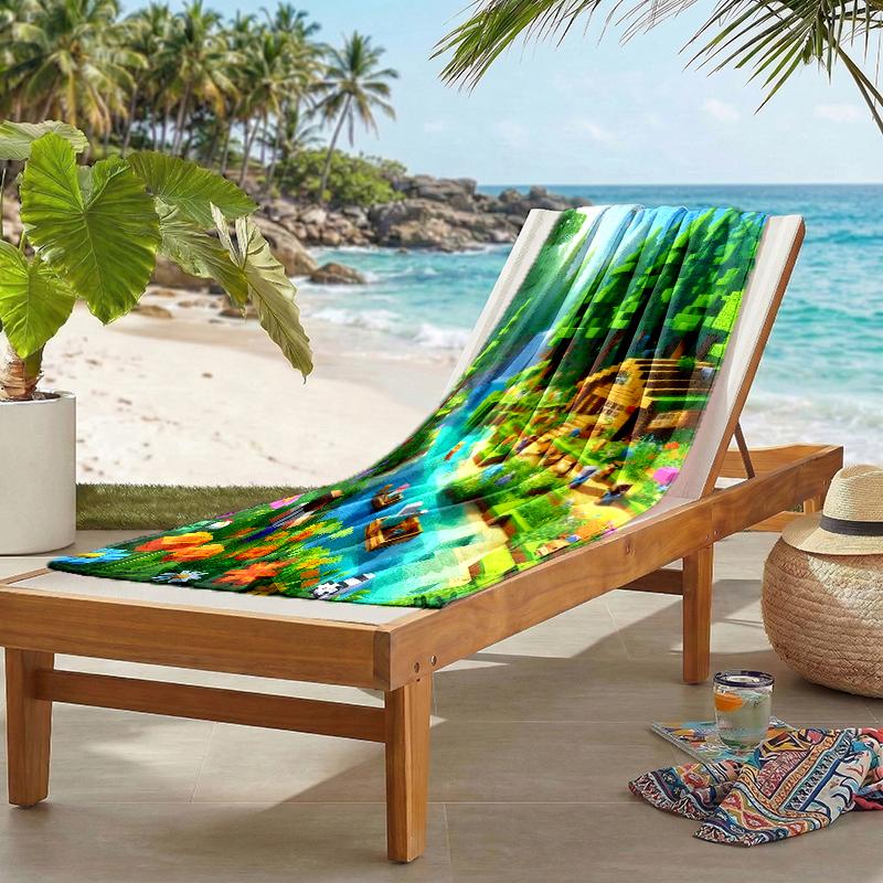 Pixel Game Fashion Beach Towel: Ideal for Summer Adventures Soft, absorbent and quick drying suitable for swimming and bathing