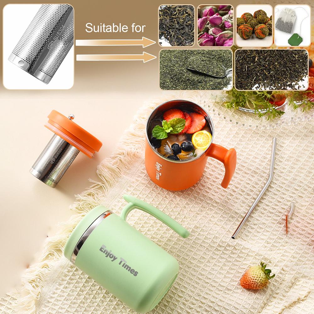 500ML Stainless Steel Coffee Mug With Handle Double Wall Insulated Coffee Cup With Lid And Tea Infuser Coffee Travel Mug Gifts