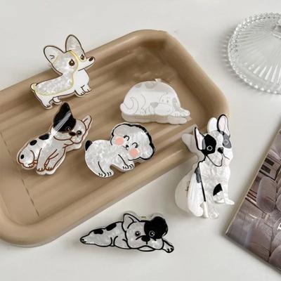 Cartoon Animal Dog Hair Claw Bulldog Puppy Hair Clip Fashion   Female