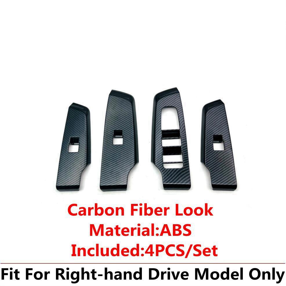 Car Door Armrest Window Lift Button Panel Cover Trim For Mitsubishi Outlander - 2026 ABS Carbon Fiber / Black Accessories