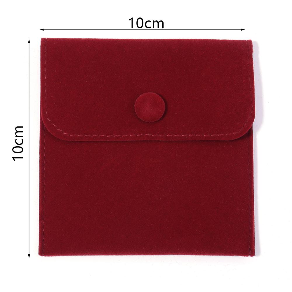 1pcs Jewellery Pouch Packaging Bag Soft Velvet Snap Button Gifts Packing Bag For Storing Rings Bracelets Necklace Accessories