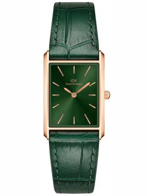 DAMESHORLOGE DANIEL WELLINGTON Bound Krokodil Smaragd Rosé Goud 22mm DW00100694 + DOOS
