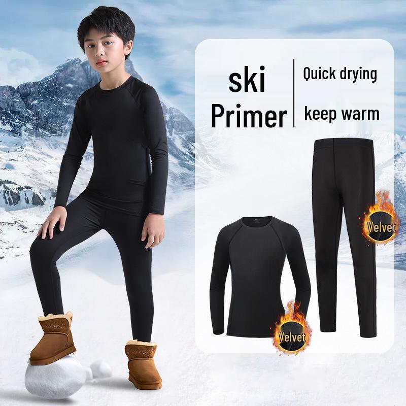Children's Quick-Dry Warm Ski Base Layer Set for Winter Sports