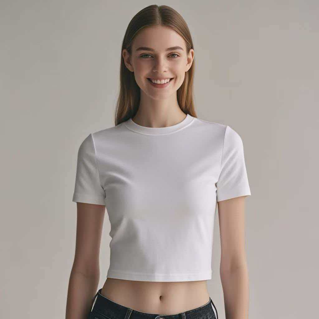 

European and American large-size open-navel short-sleeved T-shirt women s summer new slim-fitting and thin Y2K Spice Girl top trendy XS