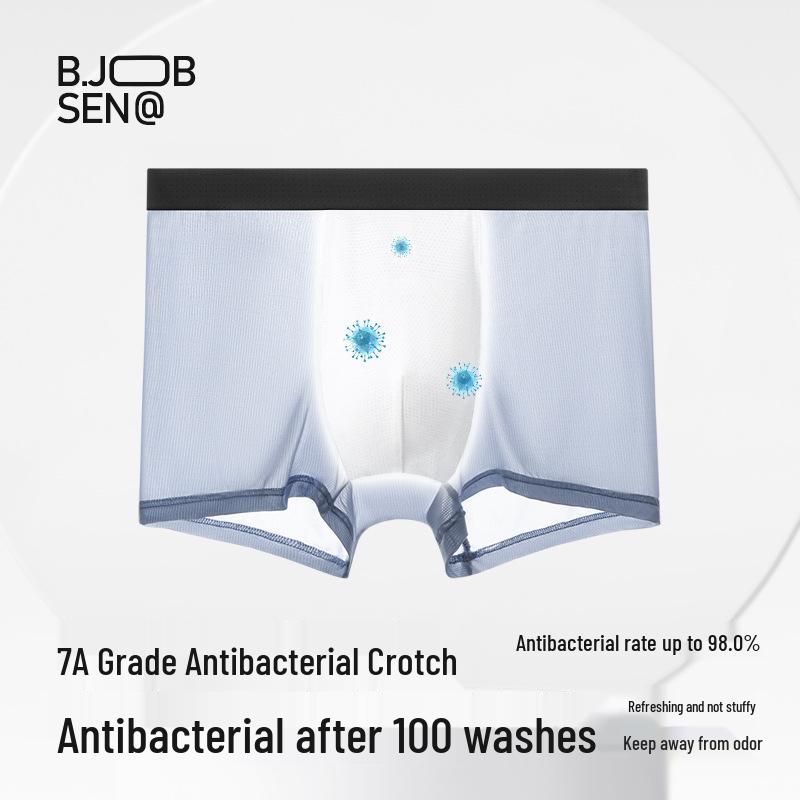 Men's Ice Silk Transparent Quick-Dry Boxer Briefs - Breathable, Thin, Plus Size for Summer