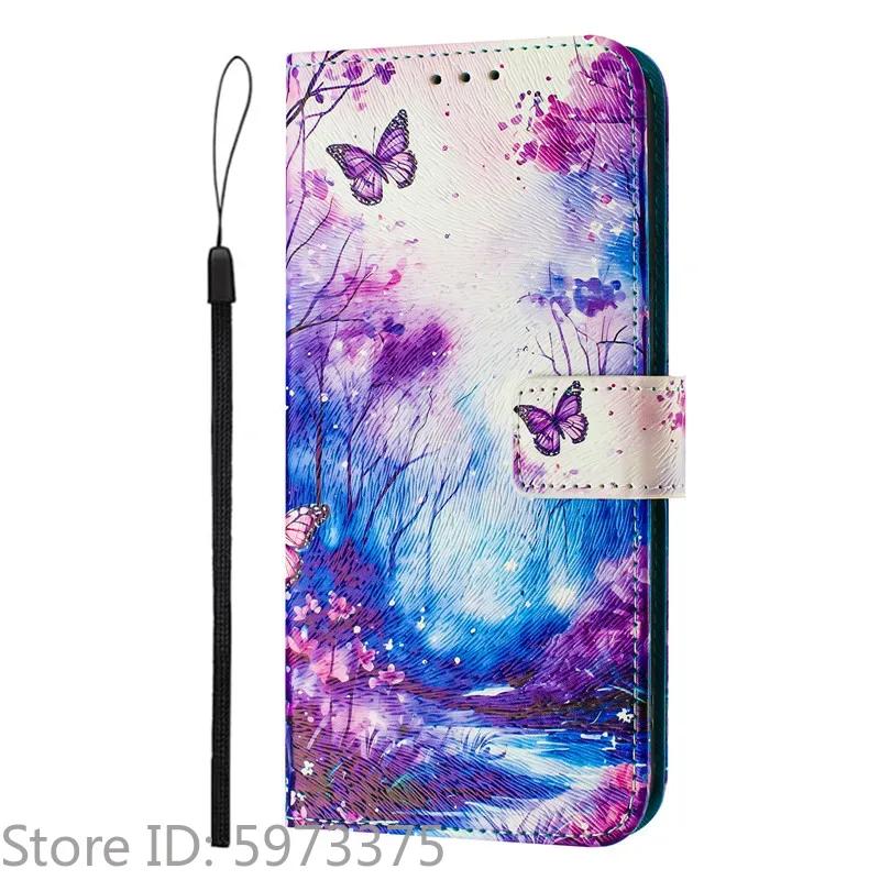 Luxury Flip Leather Case For Motorola Edge 70 Flip Cover On For Moto G67 G57 G06 Power 4G 5G Coque Wallet Bags Flower Cases Etui
