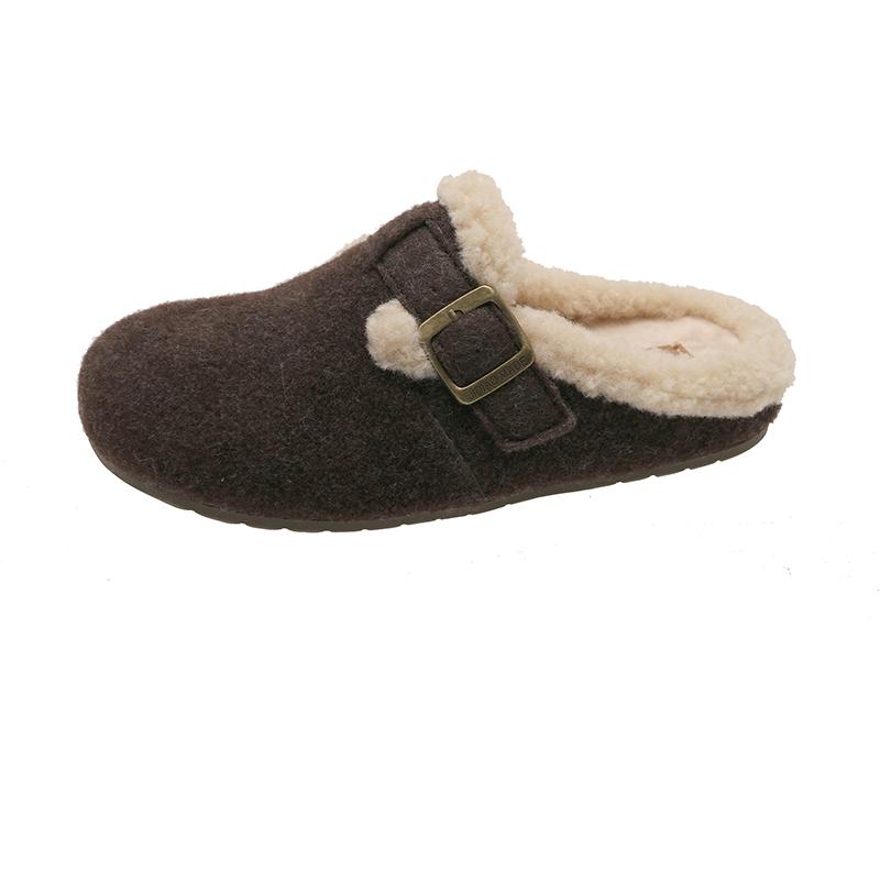 

Модные Баотоу Пушистые Тапочки Женские 2025 Новые Меховые Женские Нишевого Дизайна Удобные Под Все Толстая Подошва Домашняя Обувь 40