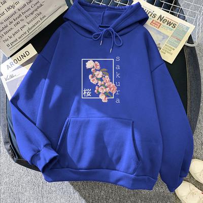 Sakura Flower Japanese Tokyo Graphic Hoodies Funko Pop Casual Sweatshirt for Autumn Winter Aesthetic Clothing
