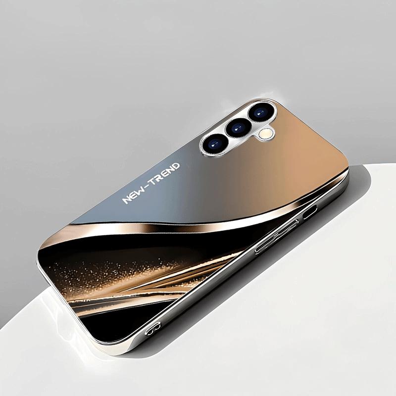 Gradient Curve Pattern Glass Phone Case Suitable for Samsung Galaxy S26 S25 S24 S23 S22 S20 FE/Ultra/Plus Anti Drop Back Cover