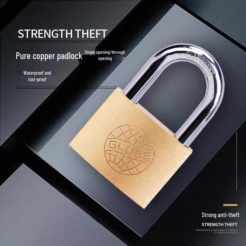 Earth Brand Heavy-Duty Thick Copper Padlock for Door, Window, Car, Boat, Power Box, Cabinet, Outdoor.