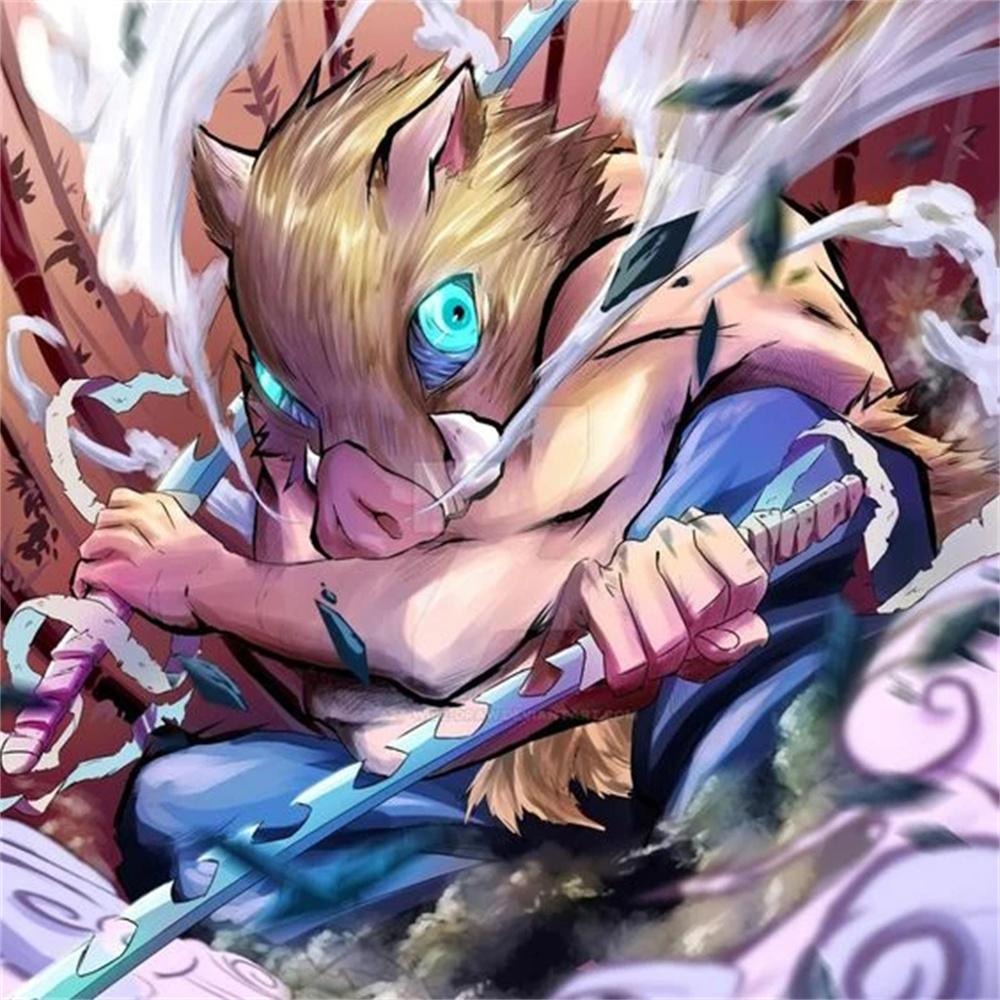 Resin 5D Diamond Painting Cartoon Anime Demon Slayer Embroidery Cross Stitch Kits Art Mosaic Drill Home Decor Gift