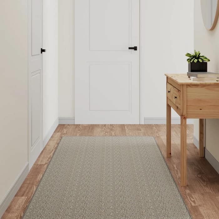 VidaXL Hallway Rug Sisal Look Platina 80x200 Cm, Entrance Mat, Doormat, Washable Hallway Rug, Carpet 355770
