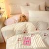 Winter Thick Milk Flannel Bedding Set Cartoon Double-sided Warm Duvet Cover Sheet Bedspread