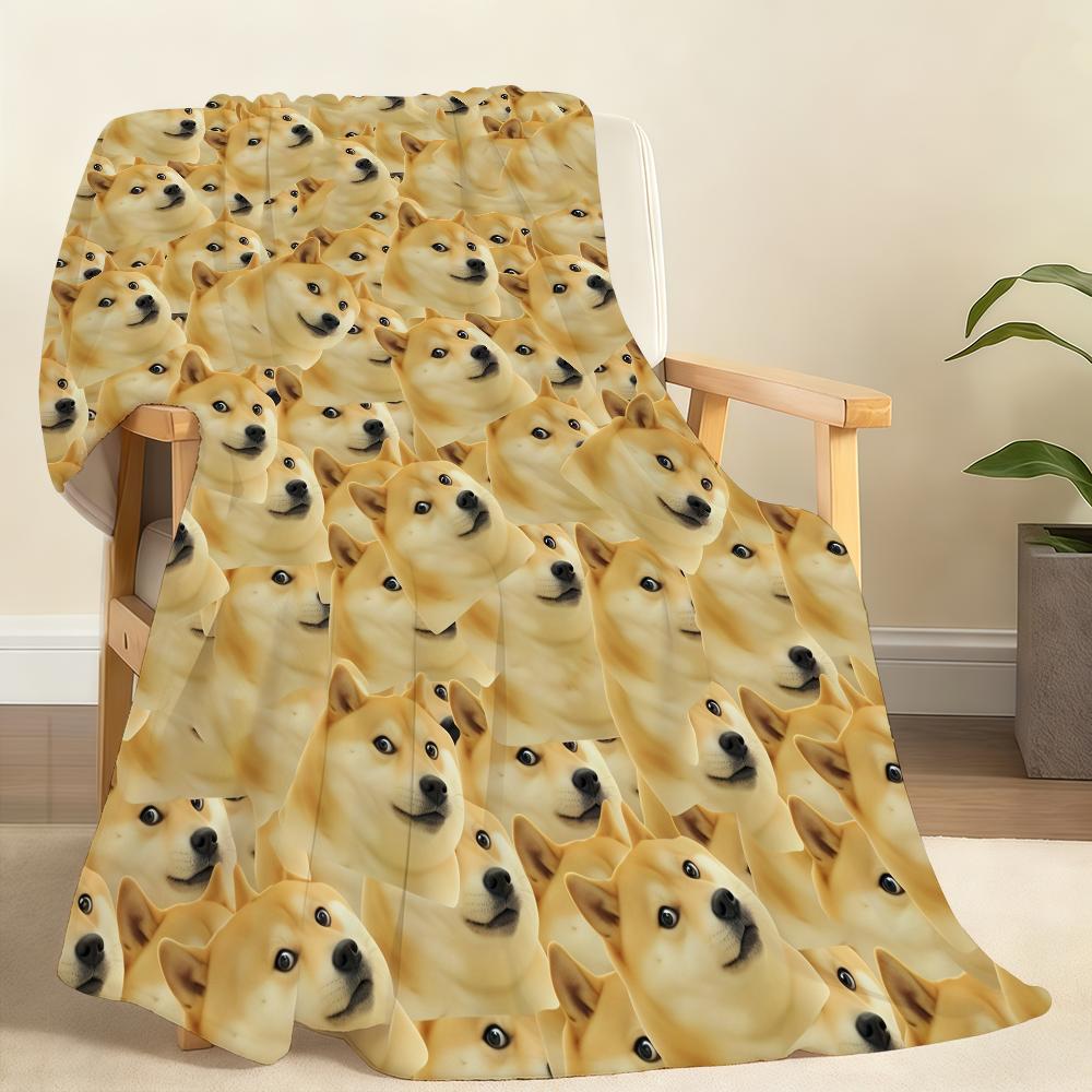 Funny C CheemS D Doge E Blanket Soft Throw Blanket for Home Bedroom Bed Sofa Picnic Travel Office Rest Cover Blanket Gift 75x90cm