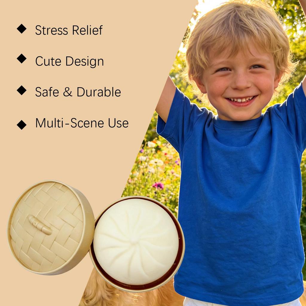 Süßes Baozi-Knetspielzeug mit langsamer Rückfederung zur Stressbewältigung - Weiches, lustiges und tragbares Büro-Dekorationsobjekt