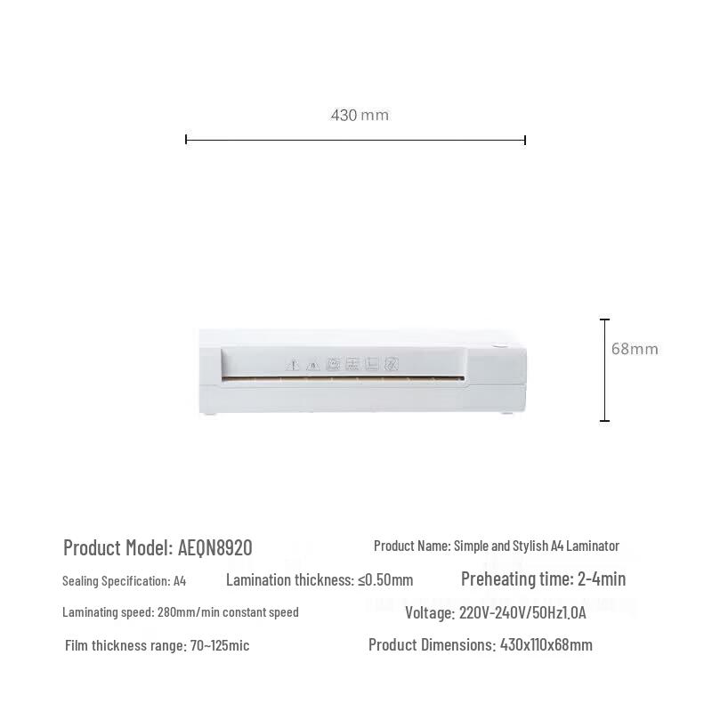 M&G A4 Photo Laminator CN plug (adapter included)