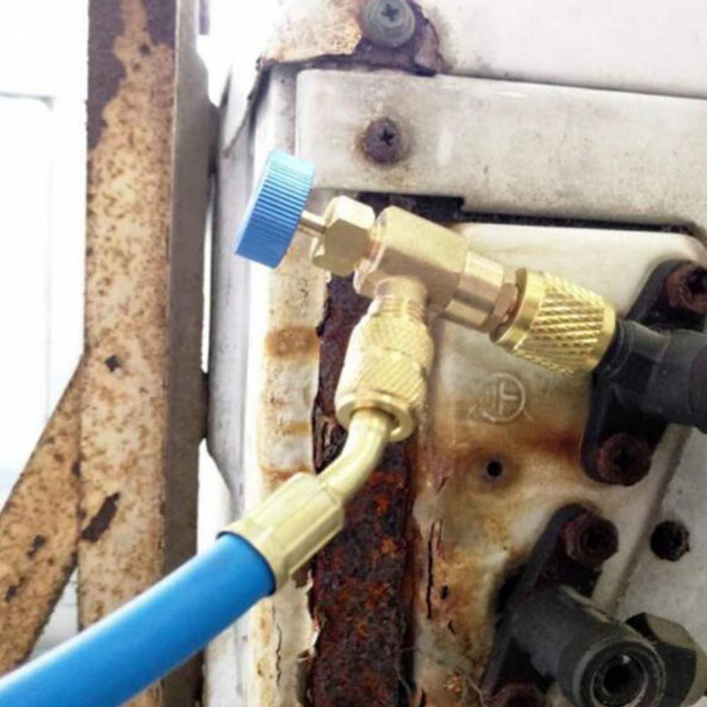 Liquid Safety Valve R410A R22 Air Conditioning Refrigerant 1/4 "Safety Adapter for SAE 1/4" Male Famale Safety Adapter
