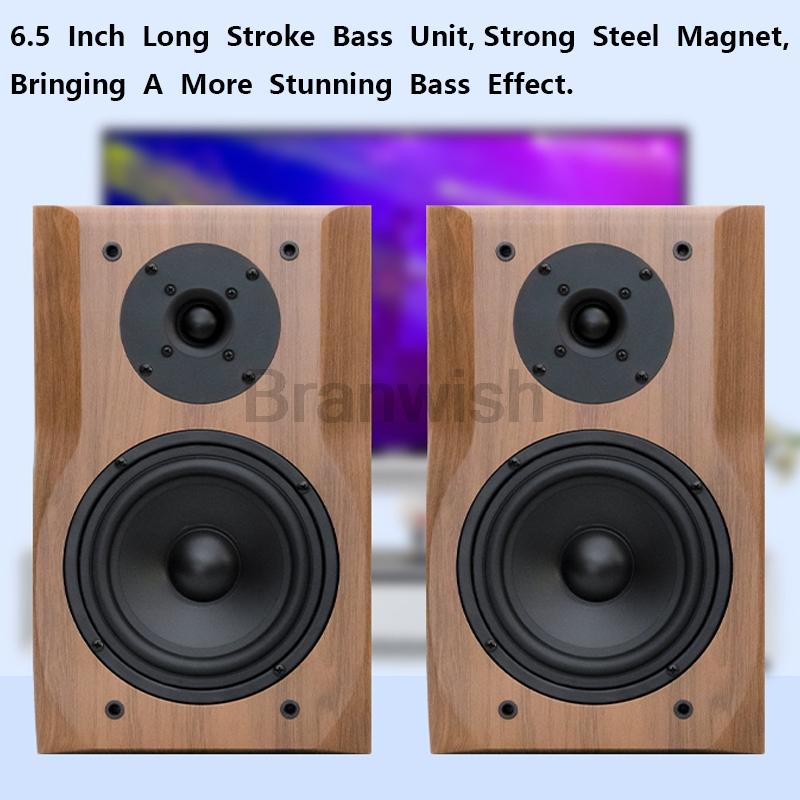 6.5 Inch Subwoofer Speaker Passive Bookshelf HiFi Speaker Two-Way Surround Sound Desktop Speaker Sound Box Power Speaker 200W