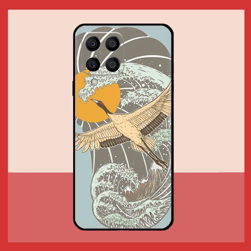 Art Crane Waves Case For Samsung Galaxy M56 M12 M06 M32 M52 M35 M55 M15 M11 M13 M14 M16 M36 M31 M53 M34 M54
