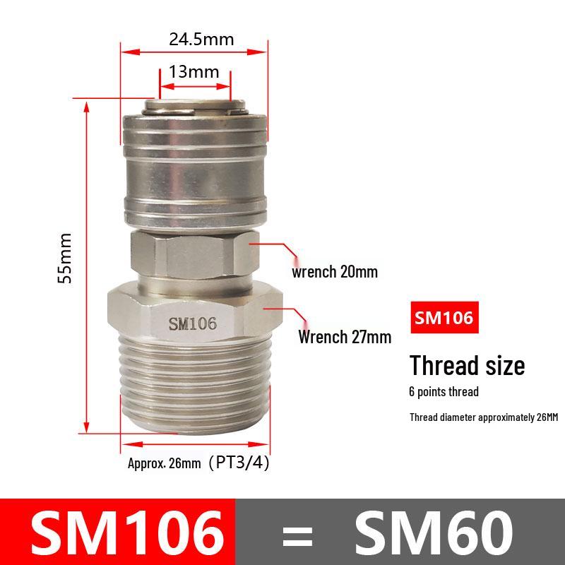 C-Type Pneumatic Quick Connector for Air Compressors and Oxygen Hoses