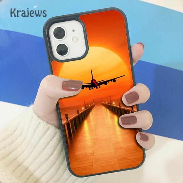 Krajews Aircraft Plane Airplane Soft Phone Case Cover For iPhone 14 5 SE 6s 7 8 Plus XR XS 11 12 13 Pro Max Samsung S21 S22ultra