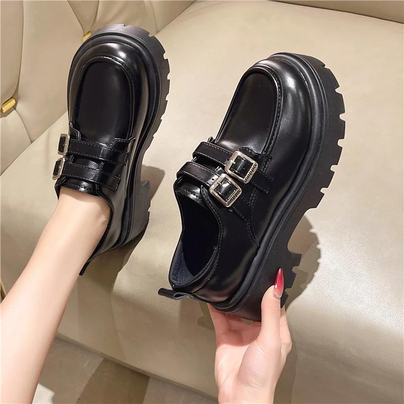 Fashion 2024 Autumn Fashion Shoes for Women Platform Casual Woman Pumps British Style Oxfords Round Toe Female Footwear Preppy New Retro