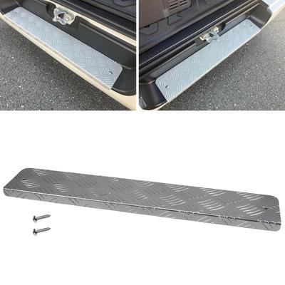 Sporacingrts Rear Step Aluminum Checkered for Toyota Hiace 200 Super Models Compatible with Wide Cover, Plate, Series, GL/DX, Silver, 1-7 (Not Wagons)