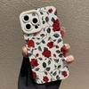 New Retro Fashion Rose Phone Case For iPhone16 15 14 13 12 11 Pro Max Mini XS XR X Plus Shockproof Matte Soft Silicone Cover