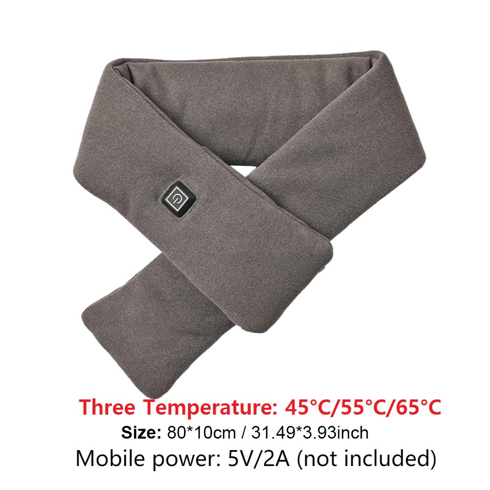 USB Women Men Heating Scarf Temperature Scarf 3 Gears Adjustable USB Charging Heat Control Neck Warmer For Cycling Camping