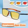 Men's Ultra-light Sports Glasses Neutral TR90 Anti-blue Light Night Vision Glasses Outdoor Square Riding Driving UV400 Glasses
