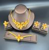 Classic 24K Gold Plated Alloy Jewelry Sets for Wedding Jewelry Nigerian Dubai Bridal Party or Gifts Necklaces for Women Set