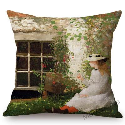 Us Painter Winslow Homer Famous Oil Painting Gallery Art Decorative Sofa Throw Pillow Case Fisherman Peach Blossom Cushion Cover