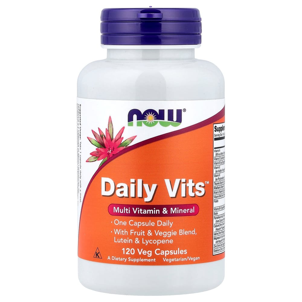 

NOW Foods Daily Vits Multivitamin & Mineral Veg Capsules, 120 Count 120 pcs - 1 ea