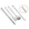 Portable Pure Titanium Tableware Set Outdoor Travel Camping Knife Fork Spoon Chopsticks Set Easy To Clean Field Tableware