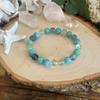 Emotional Healing and Inner Strength Fluorite Aquamarine and Amazonite 8mm Stone Bracelet Stress Relief Jewelry Gift