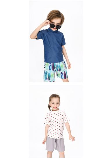 Kids' Sun Protection Two-Piece: Short Sleeve Casual Beachwear & Loose Pants for Boys & Girls