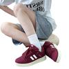Men's and Women's Hong Kong Style Niche Burgundy Bread Shoes Women's Ins Autumn New Versatile Casual Board Shoes