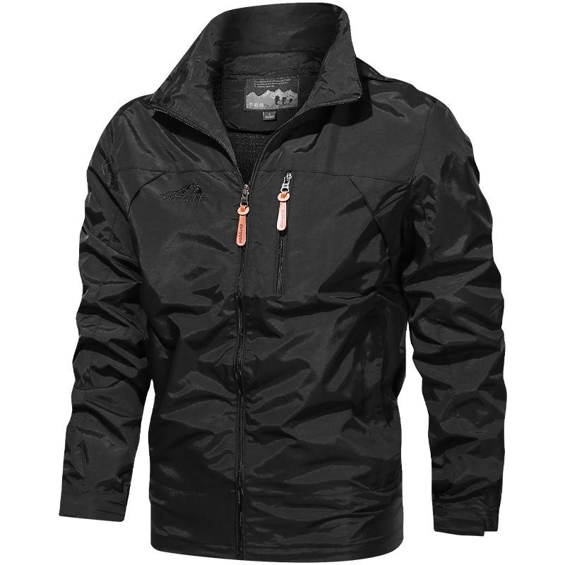 Men Outdoor Jackets Soft Comfortable Breathable Windbreak Solid Color Design Casual Fashion Versatile Autumn Winter Jackets