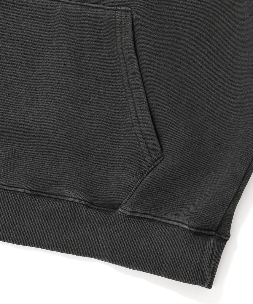 [M~4Xl] Pigment Arch Logo Hoodie_Charcoal