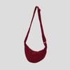 Casual Crescent Moon Zippered Crossbody Bag, Solid Color Nylon, Adjustable Strap, Urban Style Shoulder Bag with Polyester Lining for Daily Use