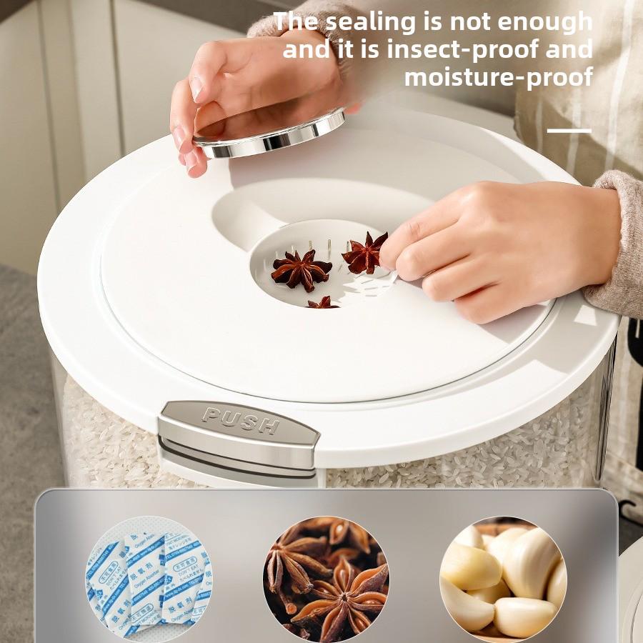 Cutie pentru depozitarea orezului Xingyou: Recipient etanș, rezistent la insecte și umiditate, de calitate alimentară, pentru orez și făină de bucătărie.