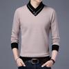 Trendig V-ringad Vintertröja för Herrar med Fleece och Knappar