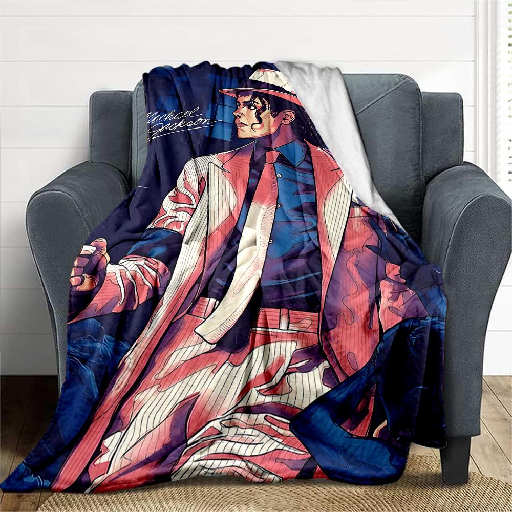 1pc Michael Jackson Outdoor Blanket Lightweight Flannel, Soft & Warm, All-Season Use for Sofa, Outdoor, Camping, Living Room, Office076