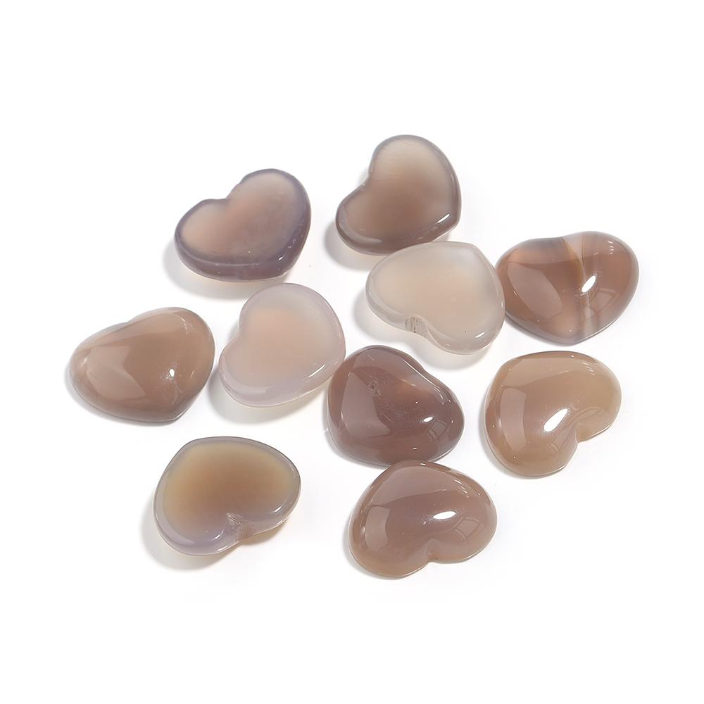 5Pcs/lot Heart Nature Stone Cabochon For Jewelry Making 15x18mm Tiger Eye Charm Flatback Cameo Pendants Setting Accessories