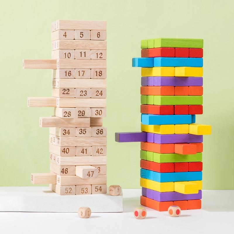 Kinder Holz Stapeln Hoher Balance Puzzle Stapeln Holz Zeichnen Bausteine Balance Brettspiel Spielzeug