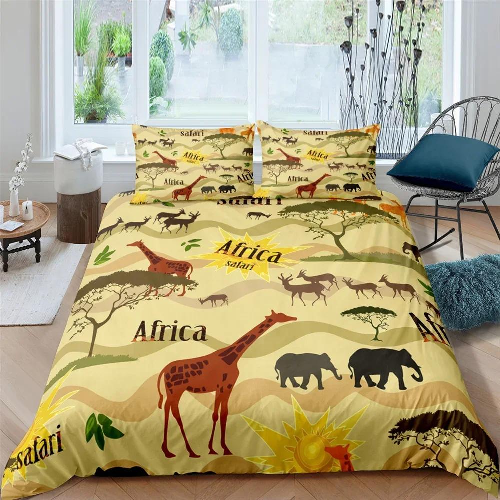 African Woman King Queen Duvet Cover Retro Exotic Tribal Black Girl Pattern Bedding Set Africa Polyester Quilt Cover Pillowcase
