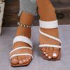 Fashion Sandals Women Beach Ladies Summer Casual Retro Colour Blocking Beach Non Slip Outside Wear Large Size Soft