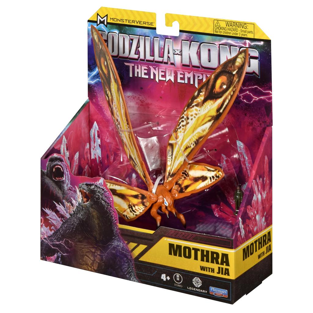 PlayMates Godzilla x Kong Monsterverse Action Figure Basic Series Mothra and Zia 6" -